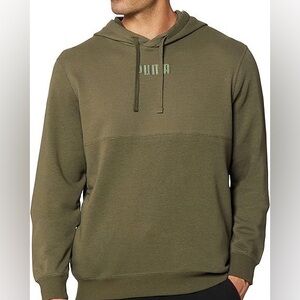 Puma Olive Hoodie with Subtle Logo